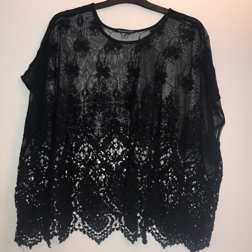 Crotchet, sheer Oversized top